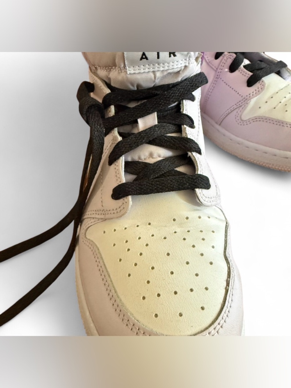 Jordan Women's Low-Top Sneakers in White, Lavender and Black